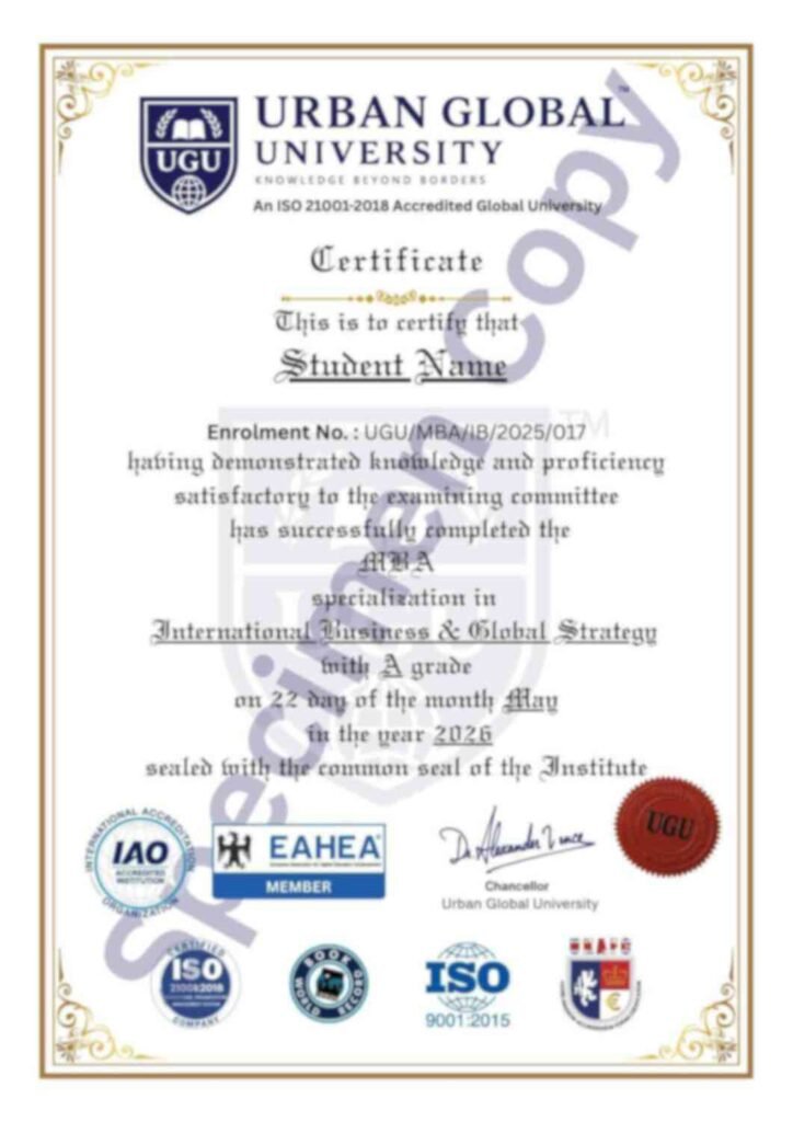 UGU certificate sample