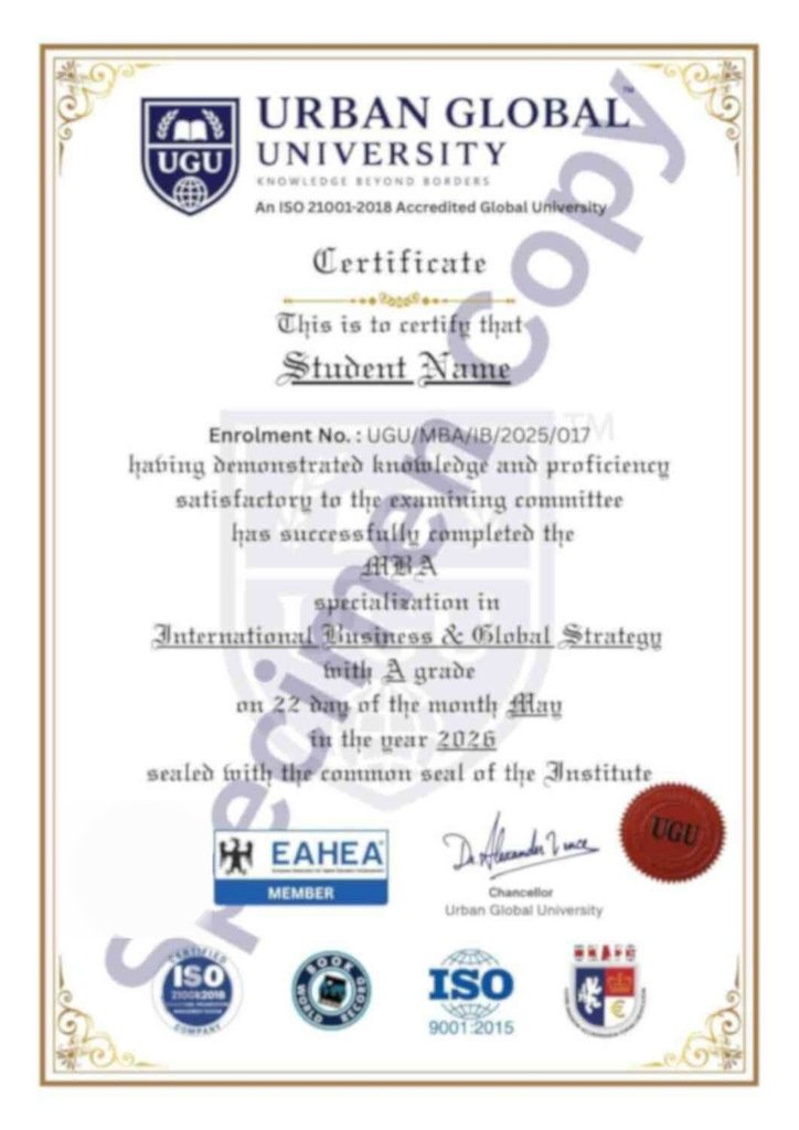 UGU certificate sample